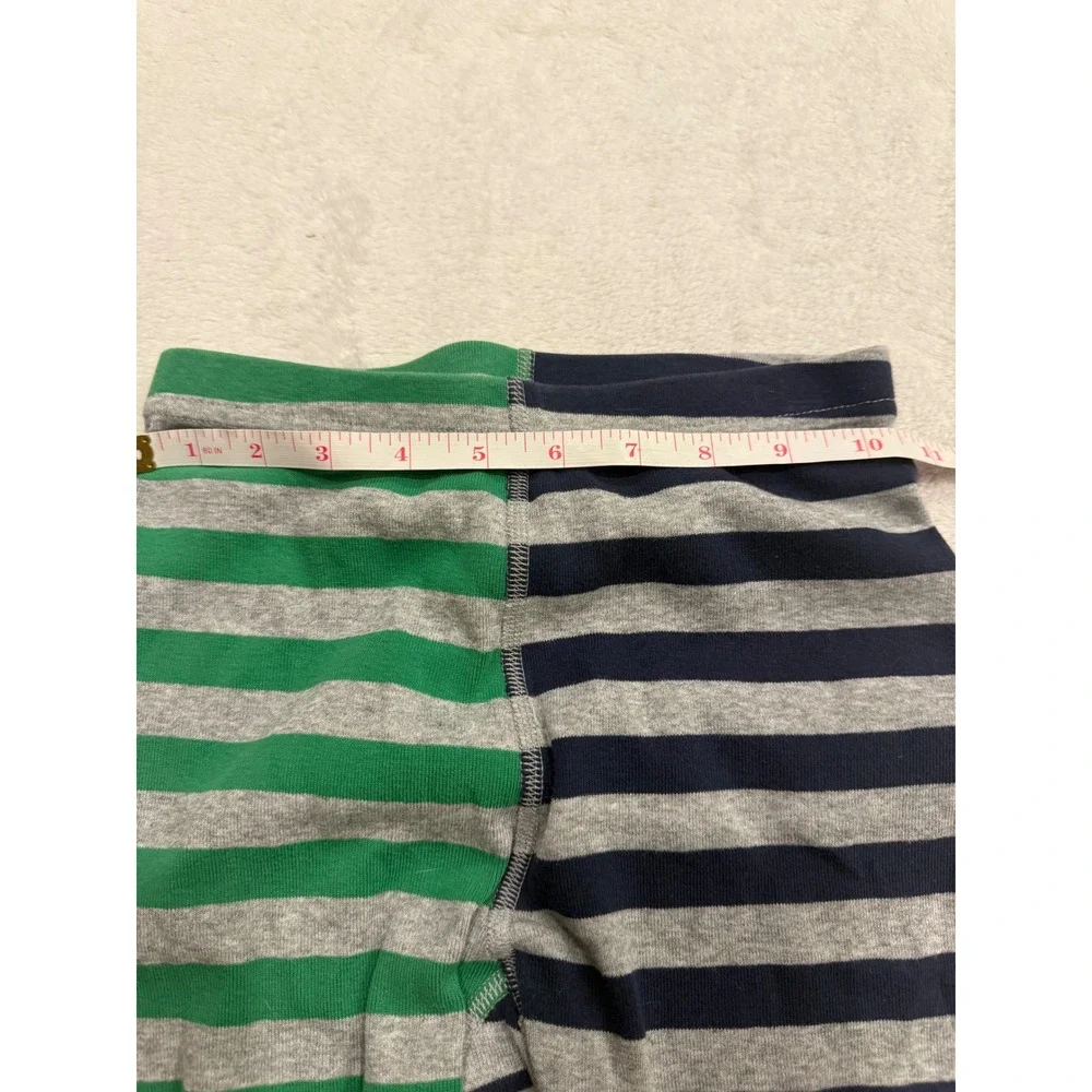 Hanna Andersson Kids Size 8 130cm Striped Organic Cotton Pajama Pants Green Navy